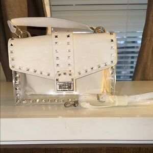 Chic White Studded Mini Bag